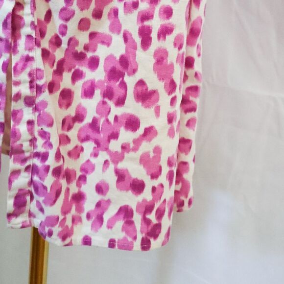 Who What Wear Button Front Linen Blend Puff Sleeve Midi Dress - Small - Picture 6 of 8